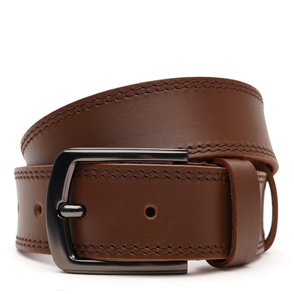 Ремень мужской кожаный JZ SB-JZV1115FX58-brown