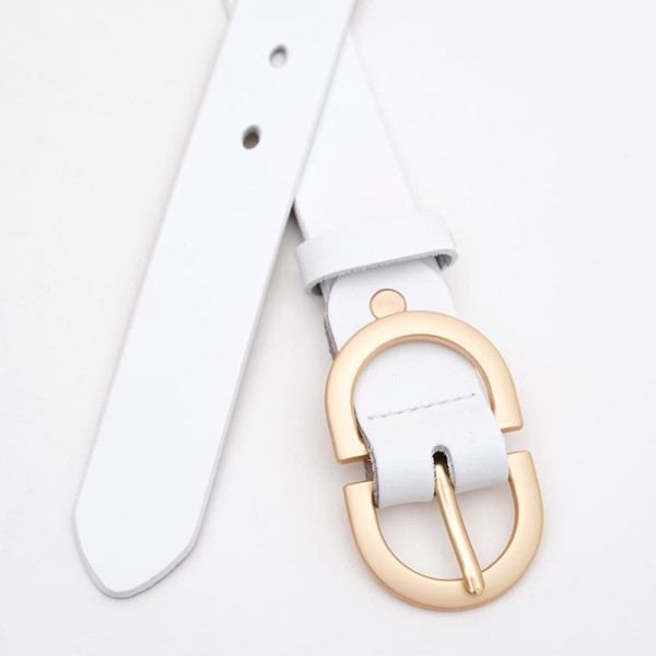 Ремень женский кожаный JZ SB-JZCV1ZK105-goldwhite
