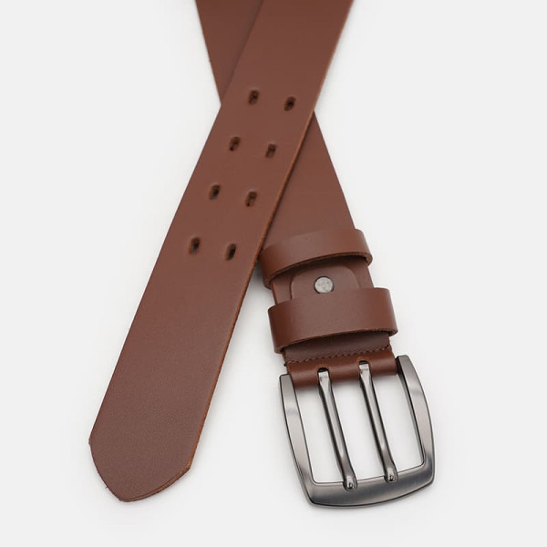 Ремень мужской кожаный JZ SB-JZ115v1fx117-l.brown