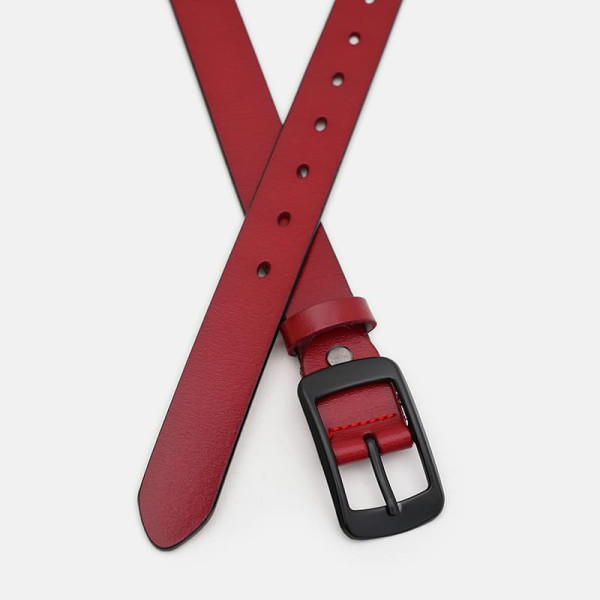 Ремень женский кожаный JZ SB-JZCV1ZK-001r-red