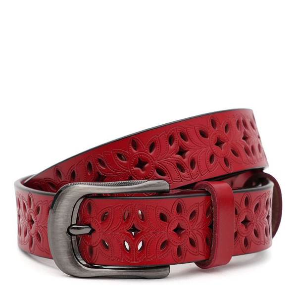 Ремень женский кожаный JZ SB-JZCV1ZK-094r-red