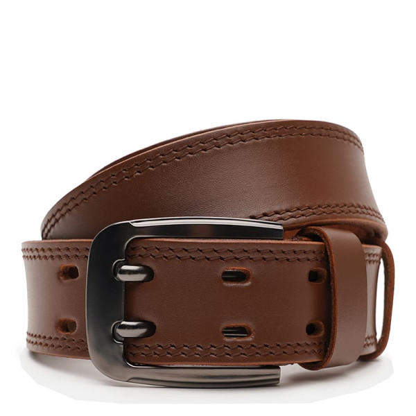 Ремень мужской кожаный JZ SB-JZV1115FX24-brown