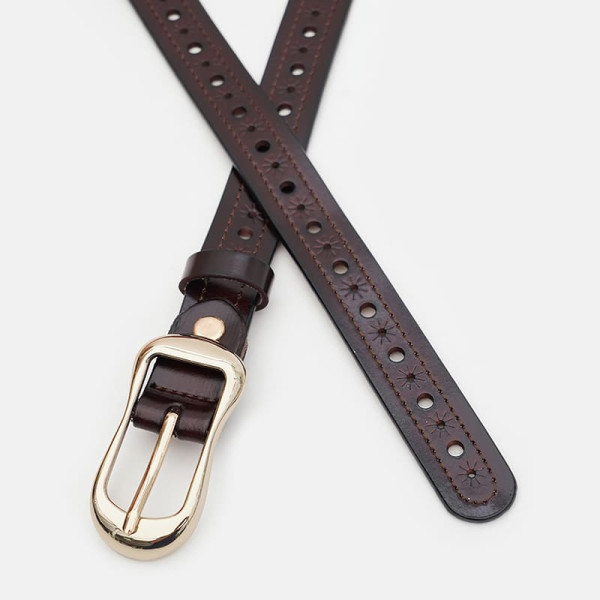 Ремень женский кожаный JZ SB-JZCV1ZK-019br-brown