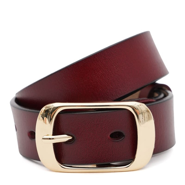 Ремень женский кожаный JZ SB-JZCV1ZK-008br-goldbrown
