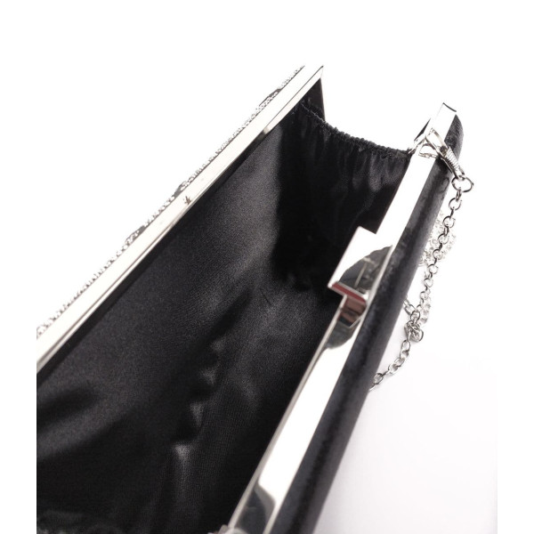 Стильный женский клатч со стразами Sana pari N722-188B BLACK 22х12х5см черный