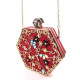 Оригинальный женский клатч-шкатулка со стразами Sana pari N00611-2 RED 17,5х15,2х4,5см красный