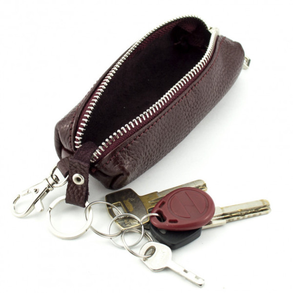 Ключница кожаная на молнии ST Leather (ST-07-105) 98292 Бордовый