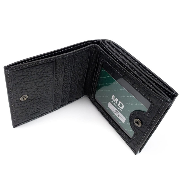 Практичный кошелек из кожи для мужчин MD Leather MD-131-A (JZ6737) черный
