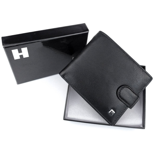 Мужское портмоне из натуральной кожи для мужчин Horton H-M110-1 (JZ6764) черный
