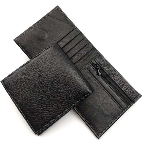 Практичный кошелек из кожи для мужчин MD Leather MD-131-A (JZ6737) черный