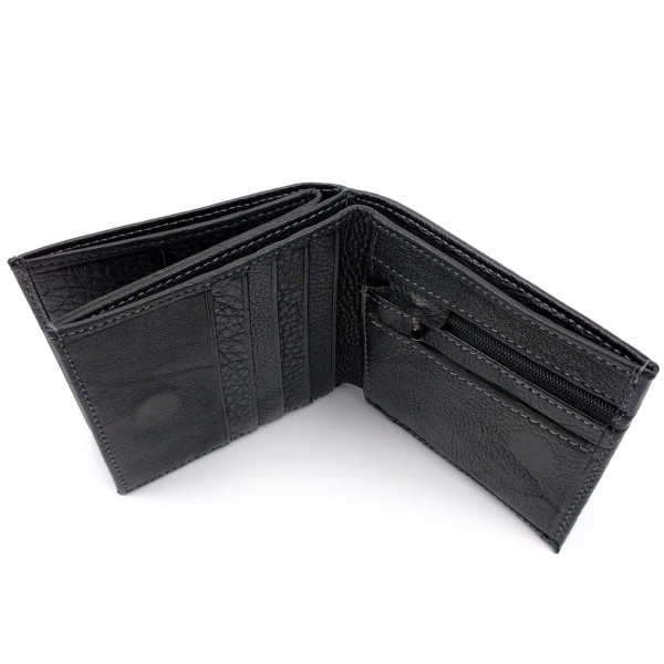 Практичный кошелек из кожи для мужчин MD Leather MD-131-A (JZ6737) черный