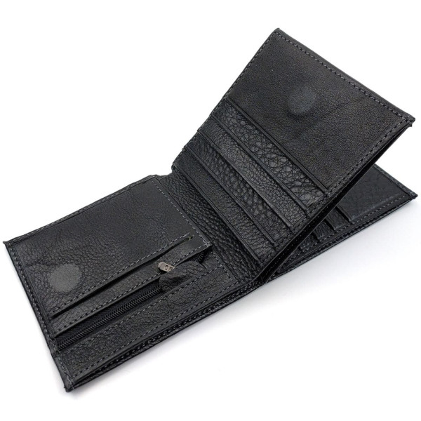 Практичный кошелек из кожи для мужчин MD Leather MD-131-A (JZ6737) черный