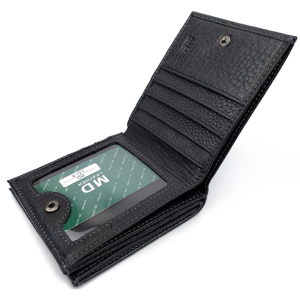 Практичный кошелек из кожи для мужчин MD Leather MD-131-A (JZ6737) черный