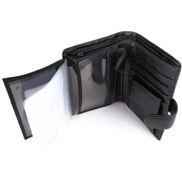 Портмоне для мужчин из кожи с секцией для документов  MD Leather MD-22-302 (JZ6720) черный