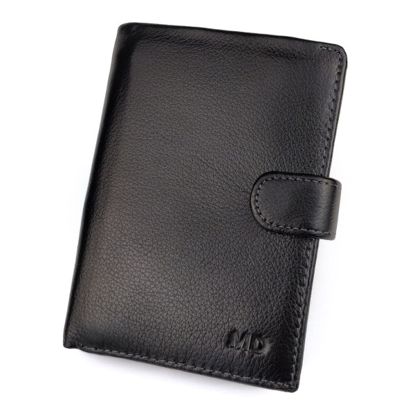 Портмоне для мужчин из кожи с секцией для документов  MD Leather MD-22-302 (JZ6720) черный