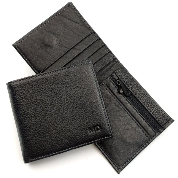 Практичный кошелек из кожи для мужчин MD Leather MD-131-A (JZ6737) черный