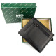 Оригінальне чоловіче портмоне зі шкіри MD Leather MD-555-12A (JZ6733) чорний