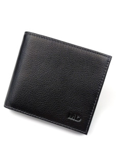 Практичный кошелек из кожи для мужчин MD Leather MD-131-A (JZ6737) черный
