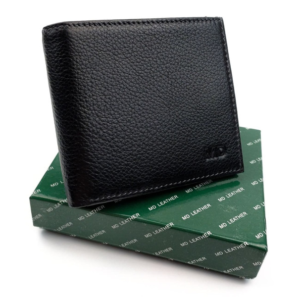 Практичный кошелек из кожи для мужчин MD Leather MD-131-A (JZ6737) черный