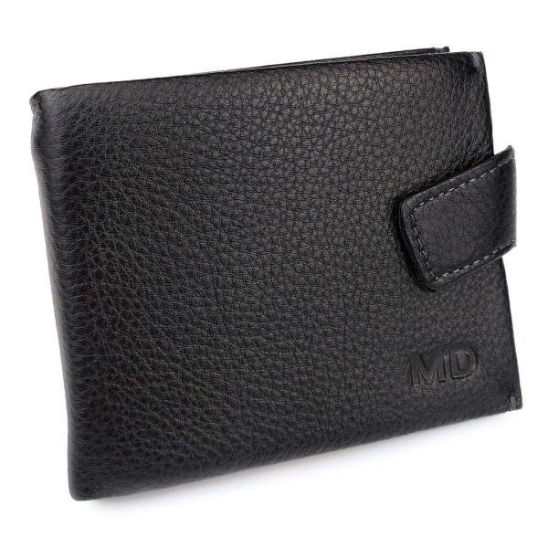 Мужское кожаное портмоне с зажимом для денег MD Leather MD-4M-611 (JZ6728) черный