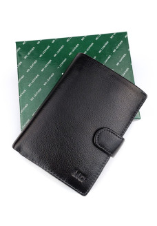 Кошелек из кожи с секцией для документов MD Leather MD-22-302B (JZ6719) черный