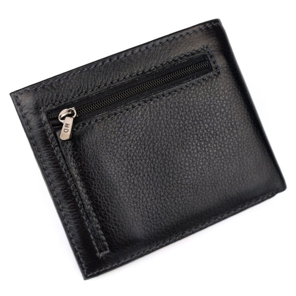 Модный мужской кошелек из кожи MD Leather MD-237-A (JZ6718) черный