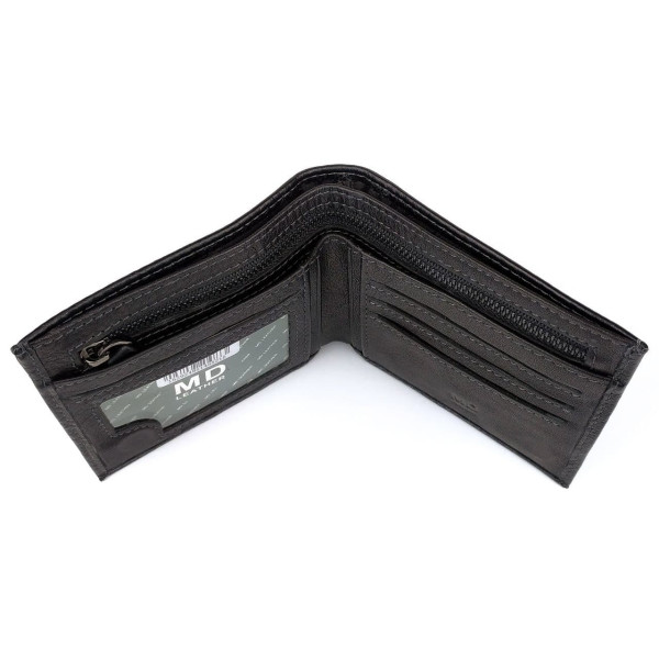 Модный мужской кошелек из кожи MD Leather MD-237-A (JZ6718) черный