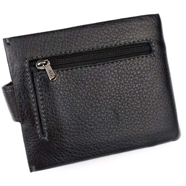 Мужское кожаное портмоне с зажимом для денег MD Leather MD-4M-611 (JZ6728) черный