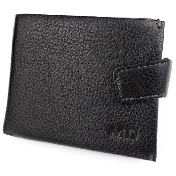 Мужское кожаное портмоне с зажимом для денег MD Leather MD-4M-611 (JZ6728) черный