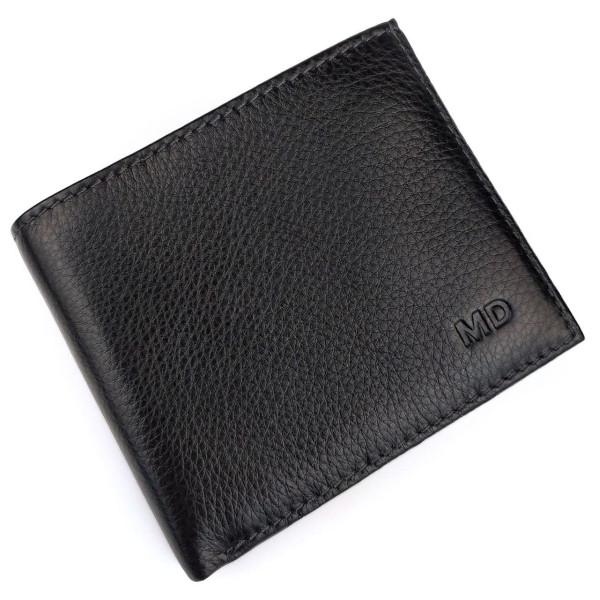 Модный мужской кошелек из кожи MD Leather MD-237-A (JZ6718) черный
