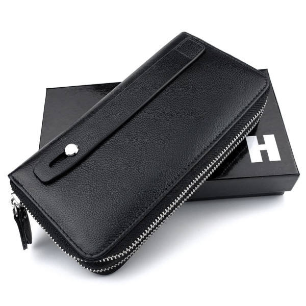 Кожаное мужское портмоне с двумя отделениями Horton H-M39-3B-1 (JZ6751) черный