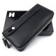 Большой кошелек из кожи с двумя отделениями Horton H-M39-3S-1 (JZ6750) черный