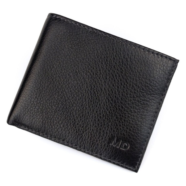 Модный мужской кошелек из кожи MD Leather MD-237-A (JZ6718) черный