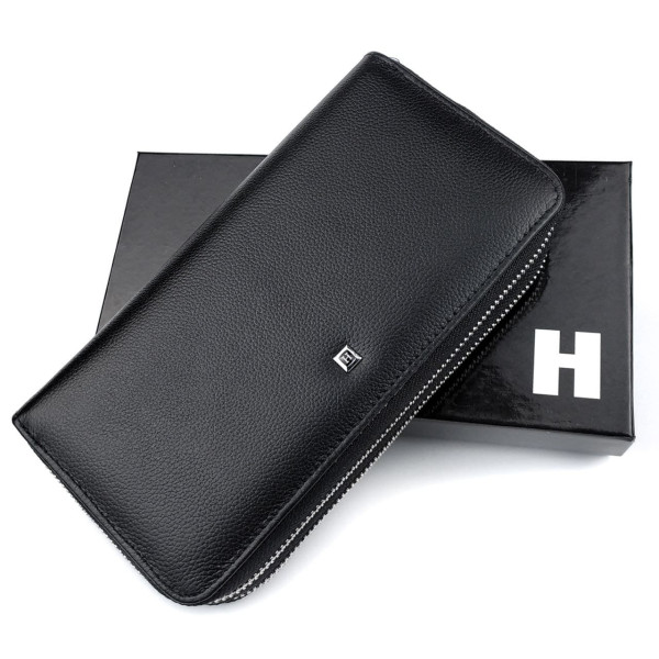 Кожаное мужское портмоне с двумя отделениями Horton H-M39-3B-1 (JZ6751) черный
