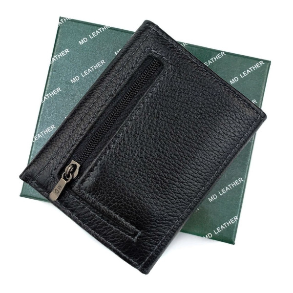 Модный кошелек для мужчин из кожи MD Leather MD-610-A (JZ6717) черный