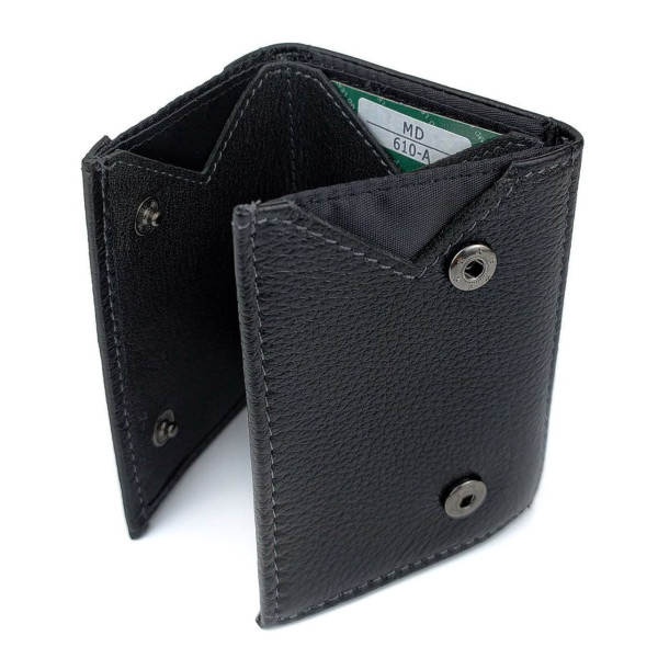 Модный кошелек для мужчин из кожи MD Leather MD-610-A (JZ6717) черный