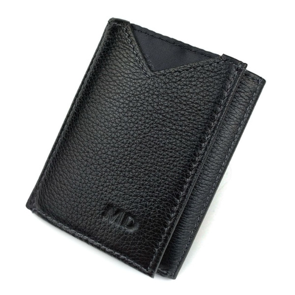 Модный кошелек для мужчин из кожи MD Leather MD-610-A (JZ6717) черный