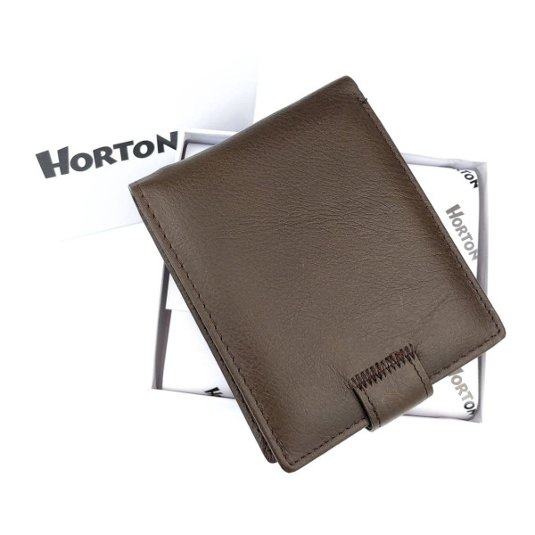 Практичное портмоне для мужчин из кожи Horton H-023-2 (JZ6745) коричневый