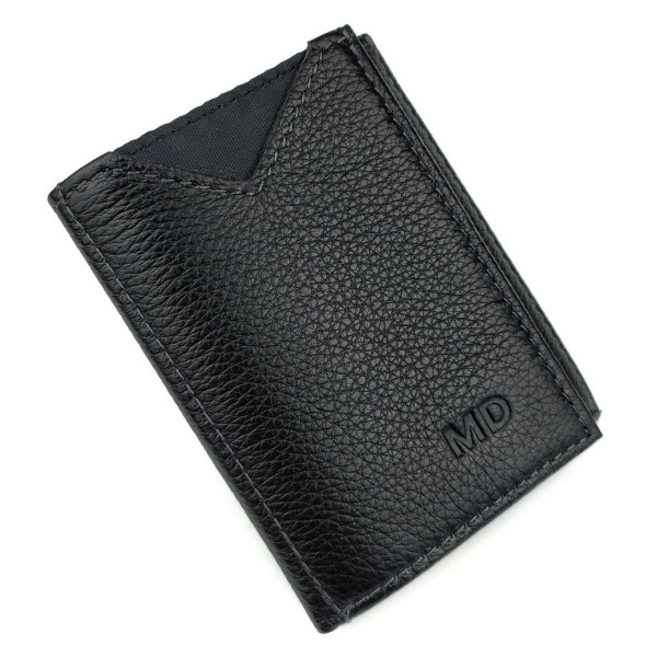Модный кошелек для мужчин из кожи MD Leather MD-610-A (JZ6717) черный