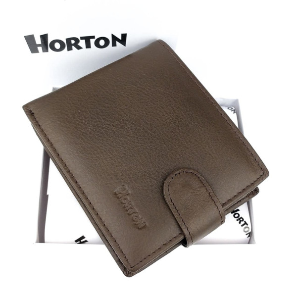 Практичное портмоне для мужчин из кожи Horton H-023-2 (JZ6745) коричневый