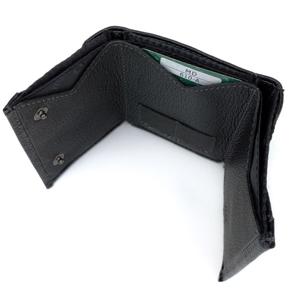 Модный кошелек для мужчин из кожи MD Leather MD-610-A (JZ6717) черный