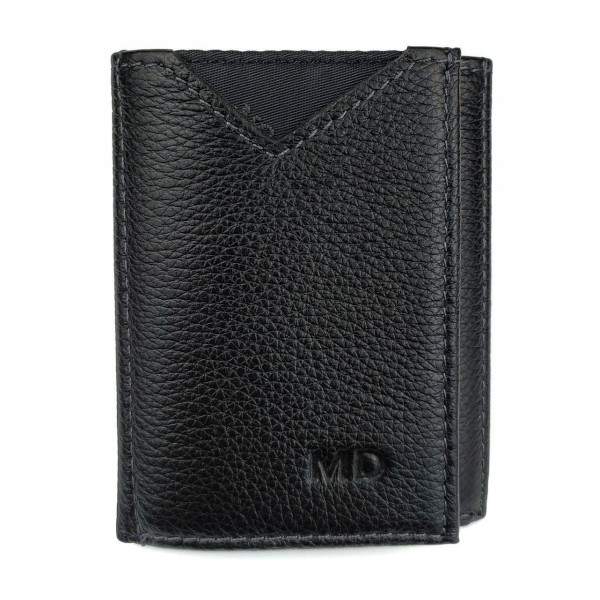Модный кошелек для мужчин из кожи MD Leather MD-610-A (JZ6717) черный