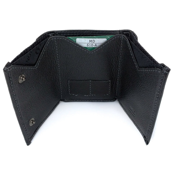 Модный кошелек для мужчин из кожи MD Leather MD-610-A (JZ6717) черный