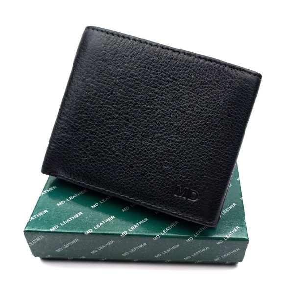 Чоловічий шкіряний портмоне MD Leather MD-0901-1 (JZ6716) чорний