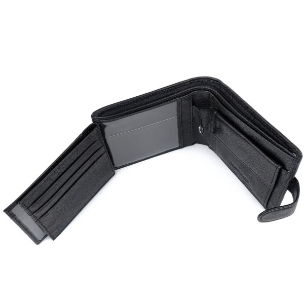 Кожаный кошелек для мужчин Horton H-M104-1 (JZ6765) черный