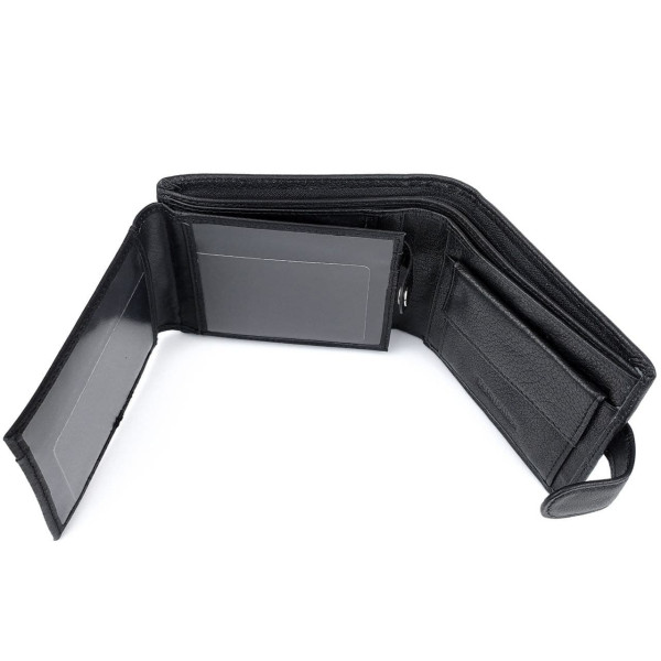 Кожаный кошелек для мужчин Horton H-M104-1 (JZ6765) черный