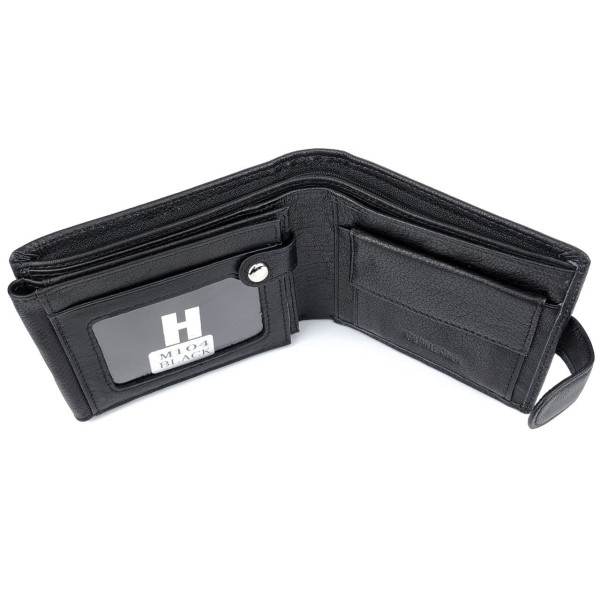 Кожаный кошелек для мужчин Horton H-M104-1 (JZ6765) черный
