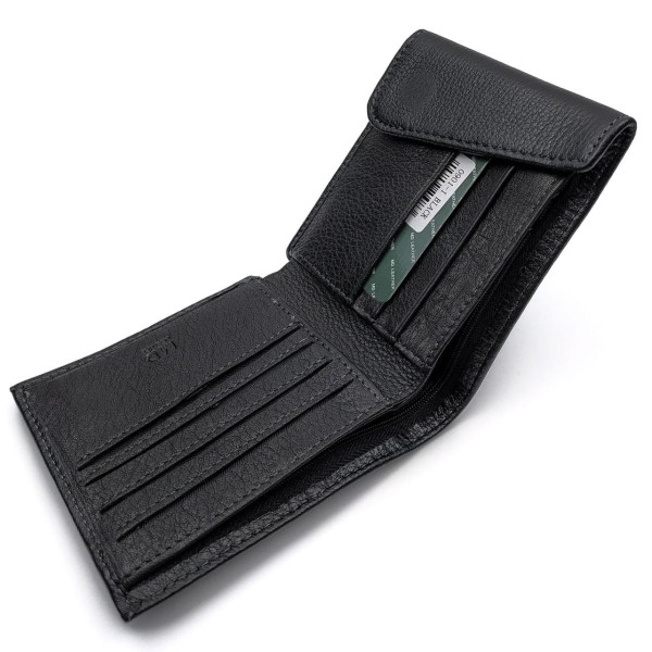 Чоловічий шкіряний портмоне MD Leather MD-0901-1 (JZ6716) чорний