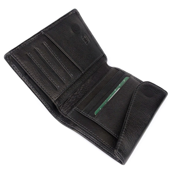 Кожаное мужское портмоне MD Leather MD-604-A (JZ6726) черный