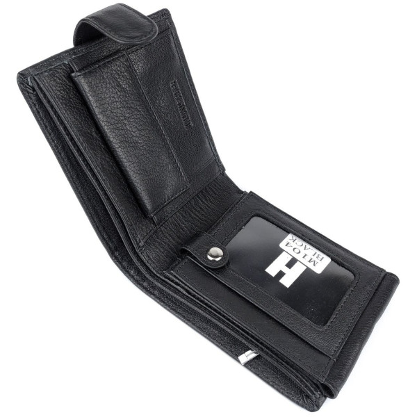 Кожаный кошелек для мужчин Horton H-M104-1 (JZ6765) черный